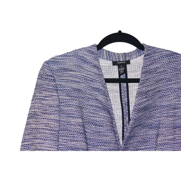 Alfani Blazer Faux Tweed Blue Size Medium (8) - Picture 2 of 4